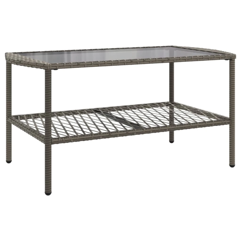 vidaXL 4-daļīgs dārza dīvāna komplekts ar matračiem, pelēks PE pinums