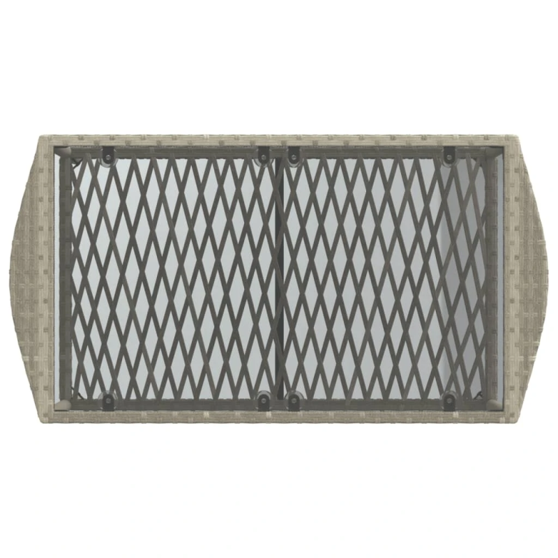 vidaXL 4-daļīgs dārza dīvānu komplekts,matrači, gaiši pelēka PE pinums