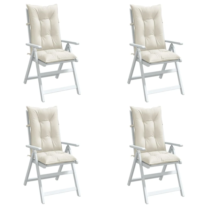vidaXL dārza krēslu spilveni, 4 gab., krēmkrāsas, 120x50x7 cm, audums