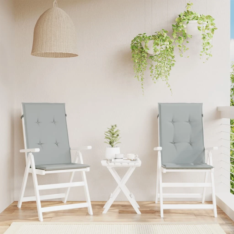 vidaXL dārza krēslu spilveni, 2 gab., gaiši pelēki, 120x50x4cm, audums