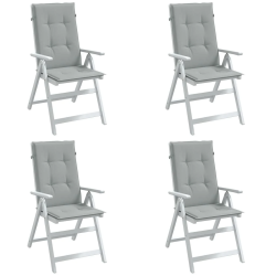 vidaXL dārza krēslu spilveni, 4 gab., gaiši pelēki, 120x50x4cm, audums