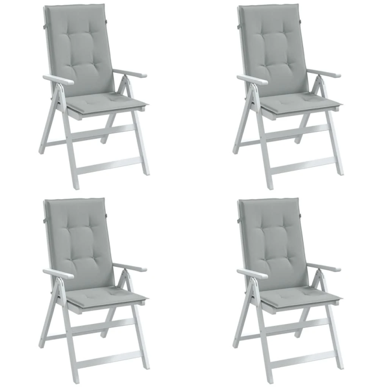 vidaXL dārza krēslu spilveni, 4 gab., gaiši pelēki, 120x50x4cm, audums