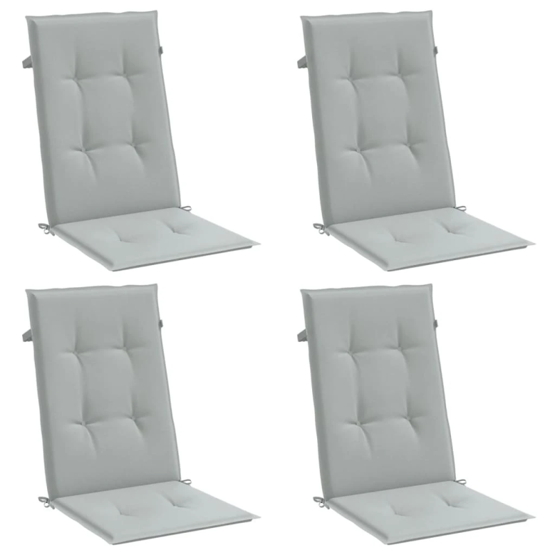 vidaXL dārza krēslu spilveni, 4 gab., gaiši pelēki, 120x50x4cm, audums