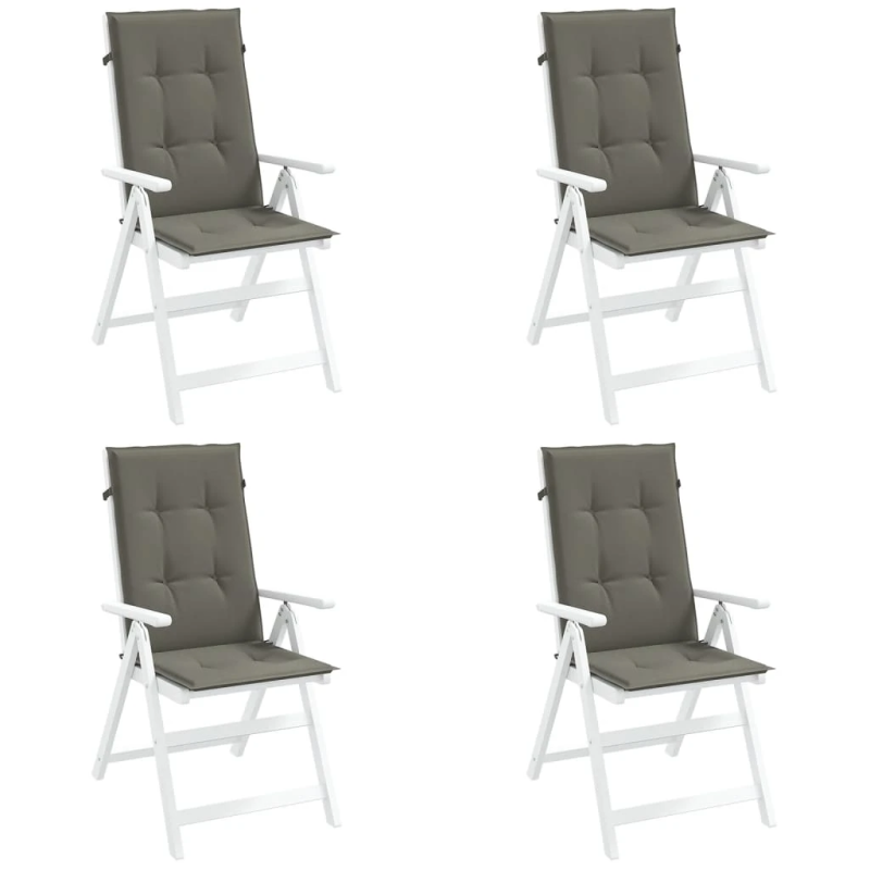 vidaXL dārza krēslu spilveni, 4 gab., tumši pelēki, 120x50x4cm, audums