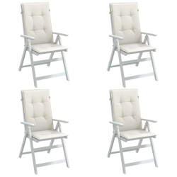 vidaXL dārza krēslu spilveni, 4 gab., krēmkrāsā, 120x50x4 cm, audums
