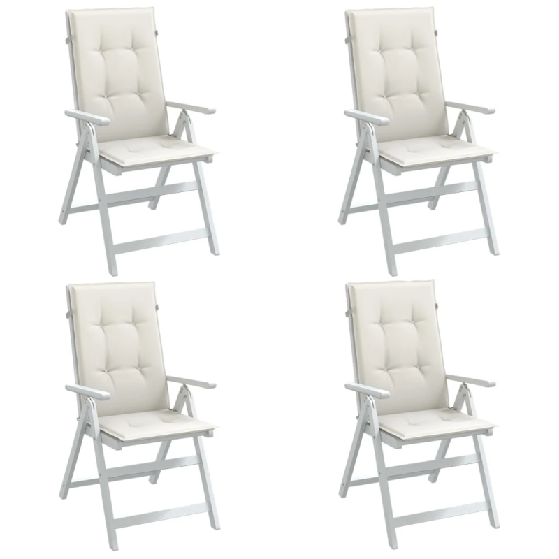 vidaXL dārza krēslu spilveni, 4 gab., krēmkrāsā, 120x50x4 cm, audums