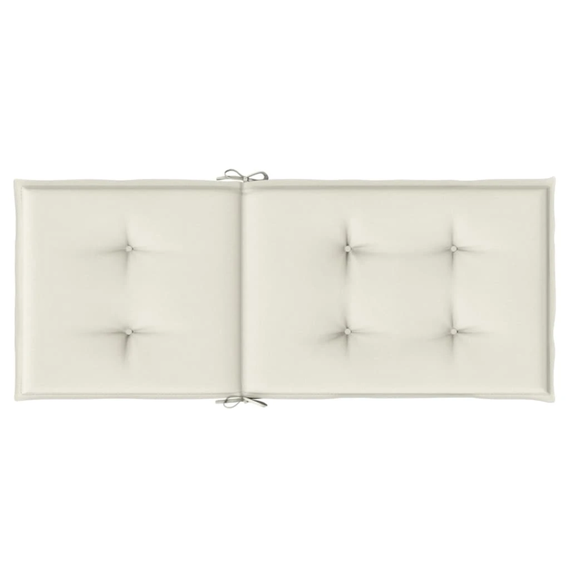 vidaXL dārza krēslu spilveni, 6 gab., krēmkrāsā, 120x50x4 cm, audums