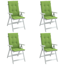 vidaXL dārza krēslu spilveni, 4 gab., zaļi, 120x50x4 cm, audums