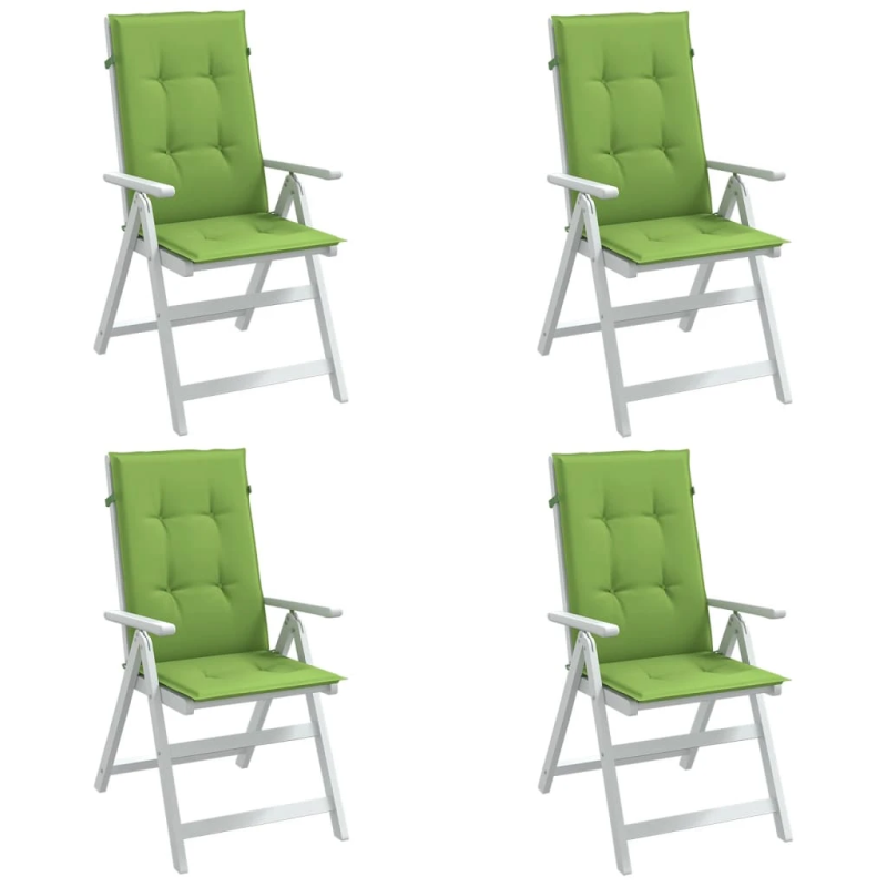 vidaXL dārza krēslu spilveni, 4 gab., zaļi, 120x50x4 cm, audums