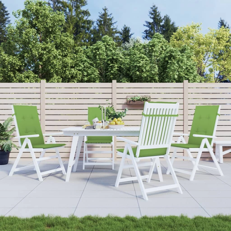 vidaXL dārza krēslu spilveni, 4 gab., zaļi, 120x50x4 cm, audums