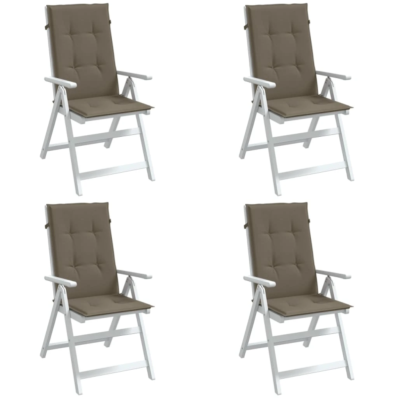 vidaXL dārza krēslu spilveni, 4 gab., pelēkbrūni, 120x50x4 cm, audums