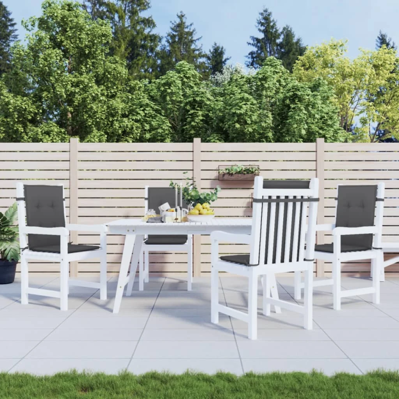 vidaXL krēslu spilveni, 4 gab., antracītpelēki, 100x50x4 cm, audums