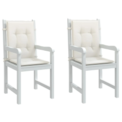 vidaXL dārza krēslu spilveni, 2 gab., krēmkrāsa, 100x50x4 cm, audums