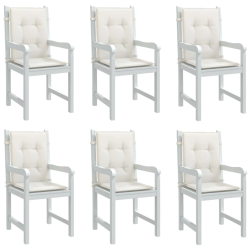 vidaXL dārza krēslu spilveni, 6 gab., krēmkrāsa, 100x50x4 cm, audums