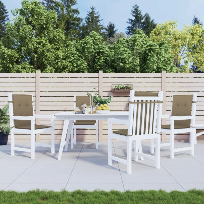 vidaXL dārza krēslu spilveni, 4 gab., pelēkbrūni, 100x50x4 cm, audums