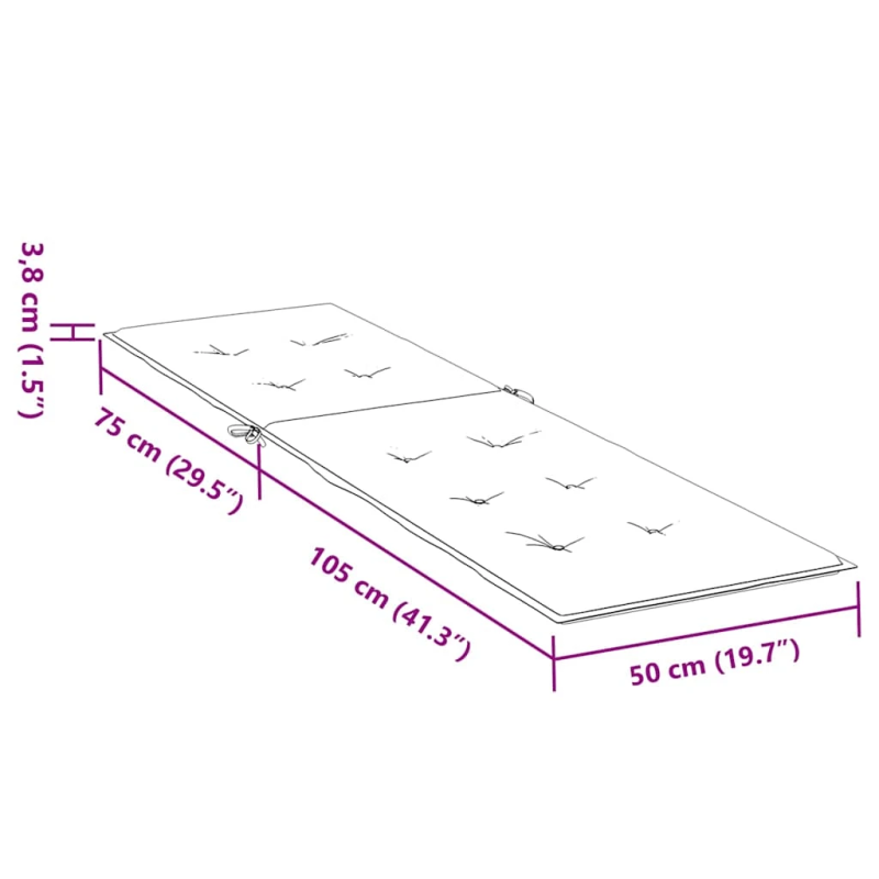 vidaXL atpūtas krēsla matracis, antracītpelēks, ,75+105, x 50 x 4cm audums