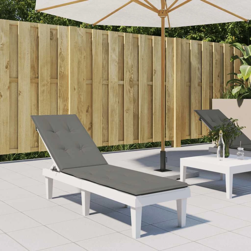 vidaXL atpūtas krēsla matracis, tumši pelēks, ,75+105, x 50 x 4 cm, audums