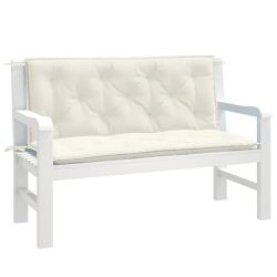 vidaXL dārza sola matrači, 2 gab., 120x50x7 cm, audums, krēmkrāsas