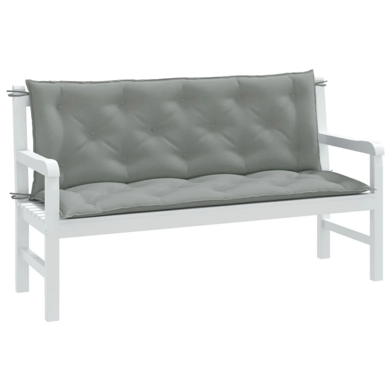 vidaXL dārza sola matrači, 2 gab., gaiši pelēks, 150x50x7 cm, audums