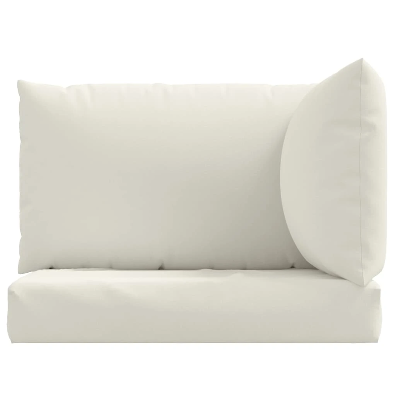 vidaXL palešu spilveni, 3 gab., audums, krēmkrāsas