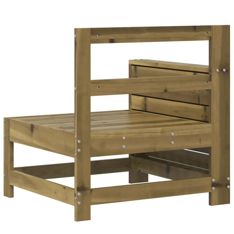 vidaXL dārza dīvāns ar roku balstu un galdiņu, impregnēts priedes koks