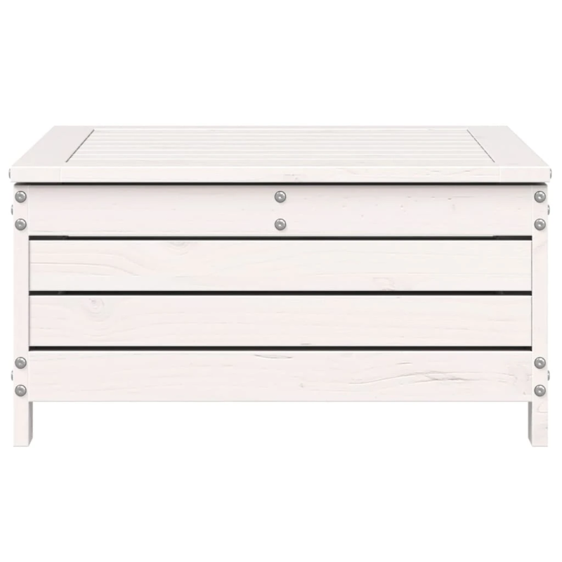 vidaXL dārza kājsoliņš, balts, 62x63,5x32 cm, priedes masīvkoks