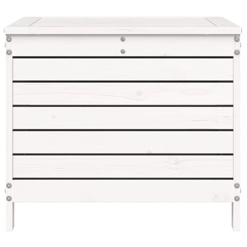 vidaXL dārza kājsoliņš, balts, 62x63,5x53,5 cm, priedes masīvkoks