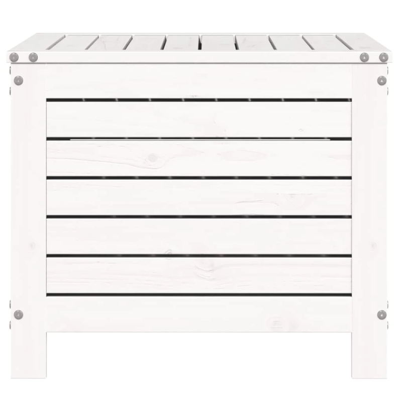 vidaXL dārza kājsoliņš, balts, 62x63,5x53,5 cm, priedes masīvkoks