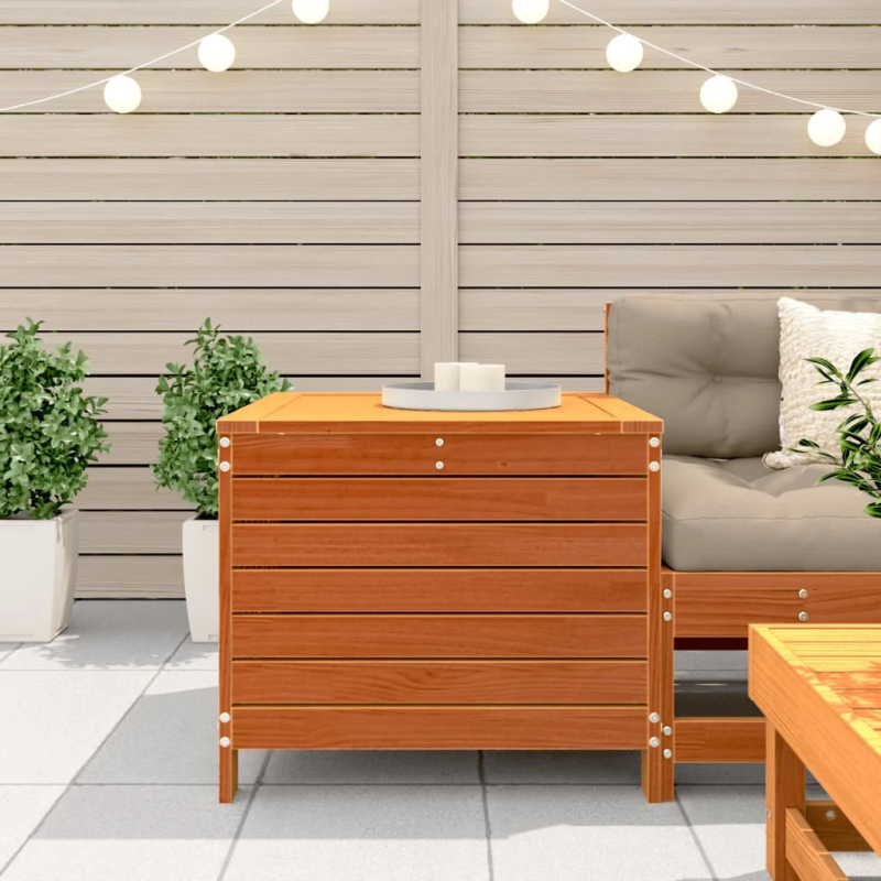 vidaXL dārza kājsoliņš, vaska brūnas, 62x63,5x53,5 cm, priedes koks