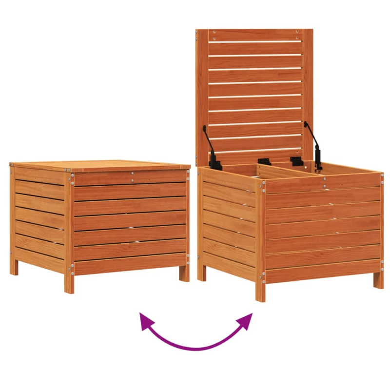 vidaXL dārza kājsoliņš, vaska brūnas, 62x63,5x53,5 cm, priedes koks