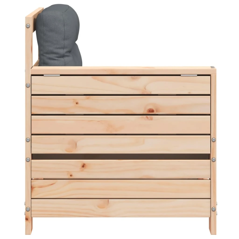 vidaXL dārza dīvāns ar matračiem, priedes masīvkoks