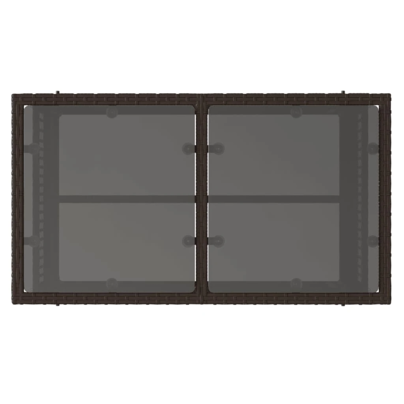 vidaXL 4-daļīgs dārza dīvānu komplekts, brūna PE rotangpalma, stikls