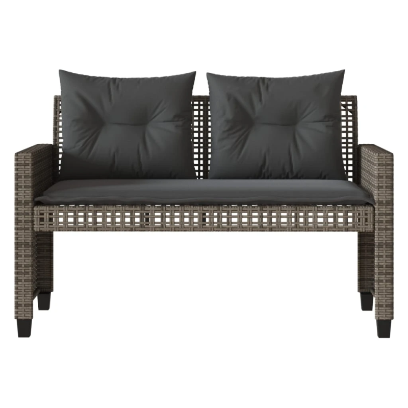 vidaXL 4-daļīgs dārza dīvānu komplekts, pelēka PE rotangpalma, stikls