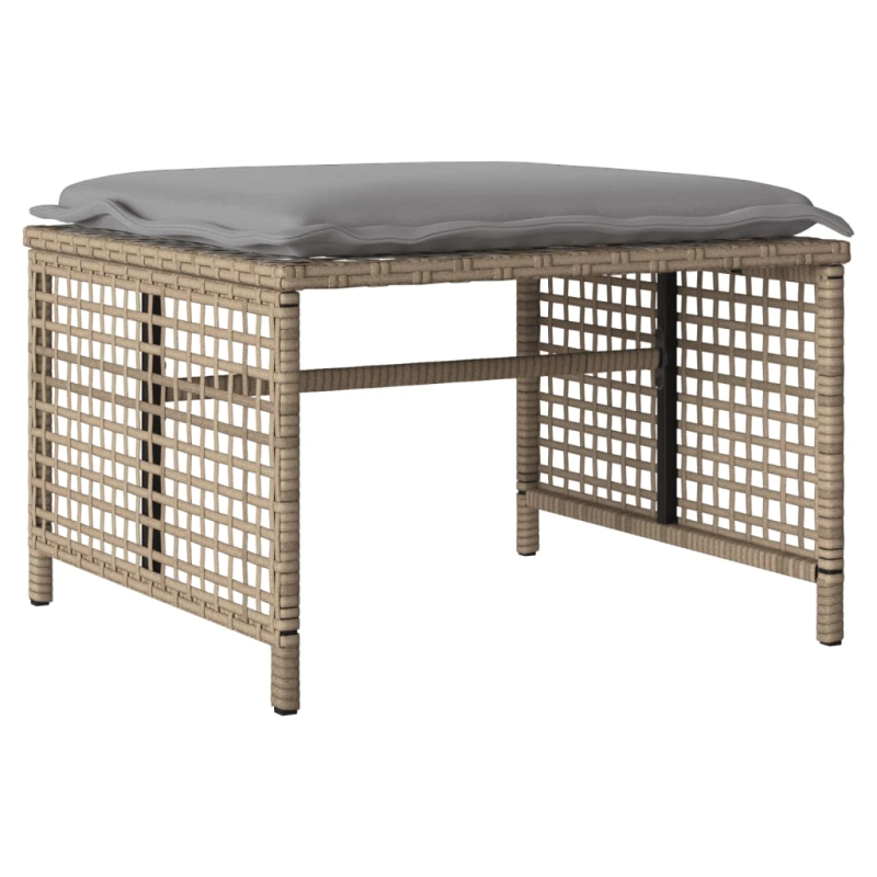 vidaXL 4-daļīgs dārza dīvānu komplekts, bēša PE rotangpalma, stikls