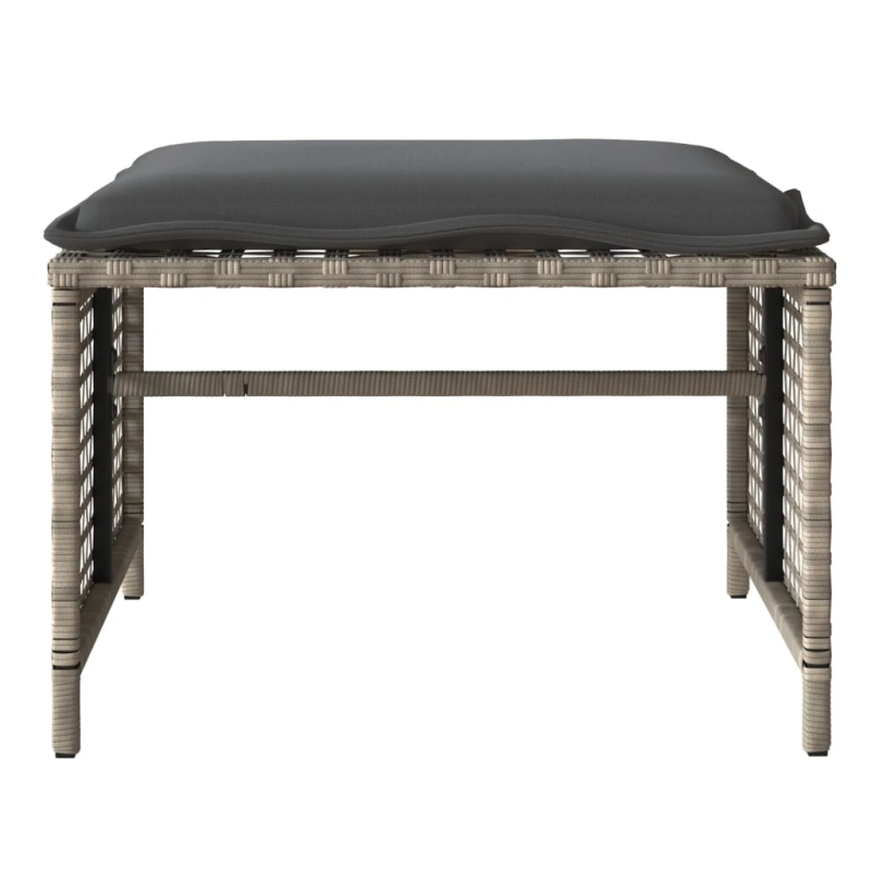 vidaXL 4-daļīgs dārza dīvānu komplekts, gaiši pelēka PE pinums, stikls