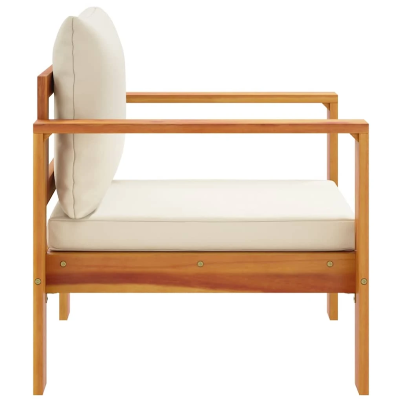 vidaXL dārza krēsls ar spilveniem, akācijas masīvkoks