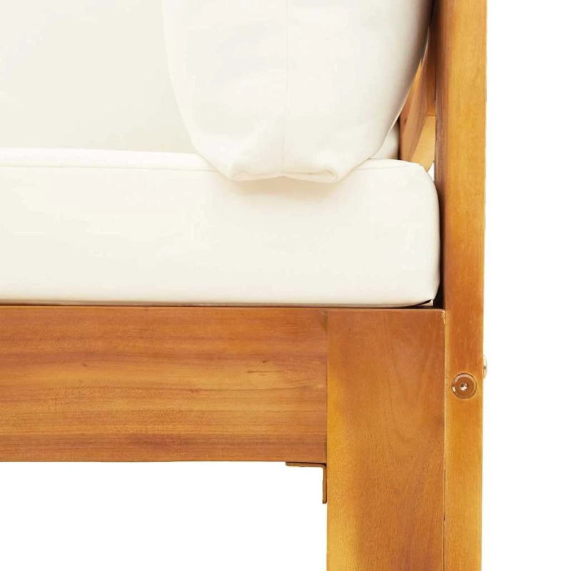 vidaXL dārza stūra dīvāns ar spilveniem, akācijas masīvkoks