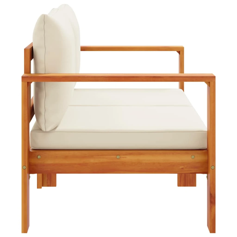 vidaXL divvietīgs dārza dīvāns ar matračiem, akācijas masīvkoks