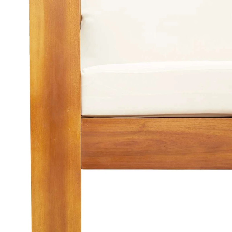 vidaXL divvietīgs dārza dīvāns ar matračiem, akācijas masīvkoks