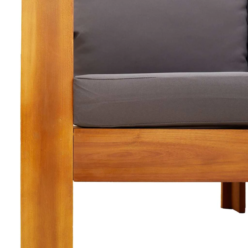 vidaXL divvietīgs dārza dīvāns ar matračiem, akācijas masīvkoks