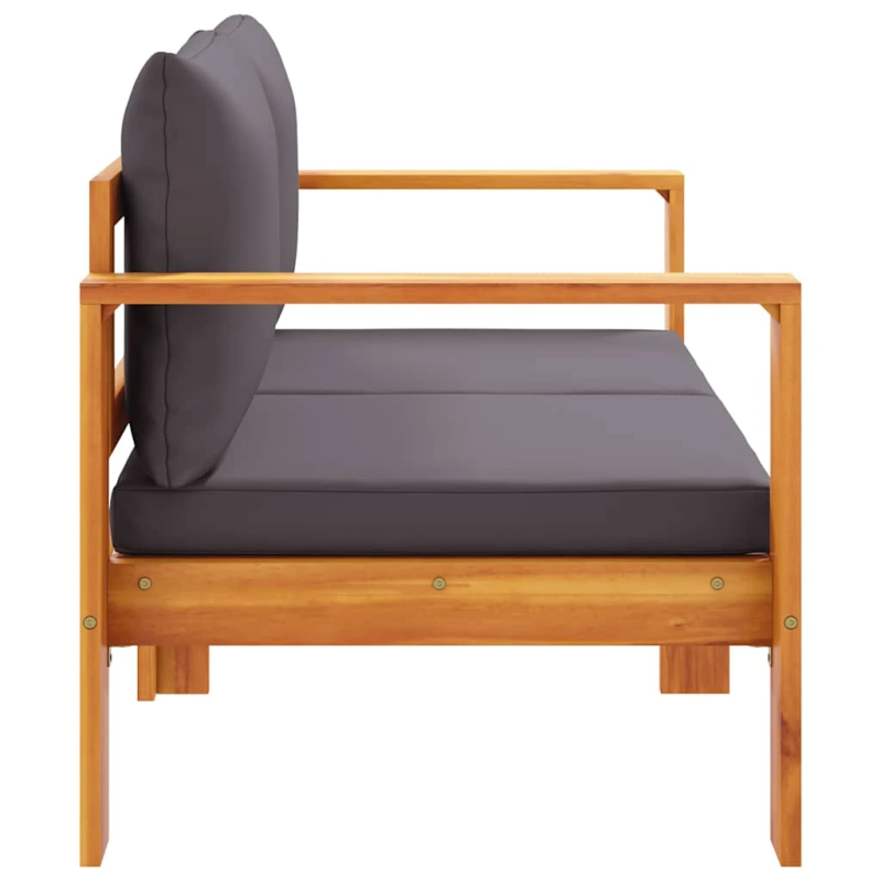 vidaXL divvietīgs dārza dīvāns ar matračiem, akācijas masīvkoks