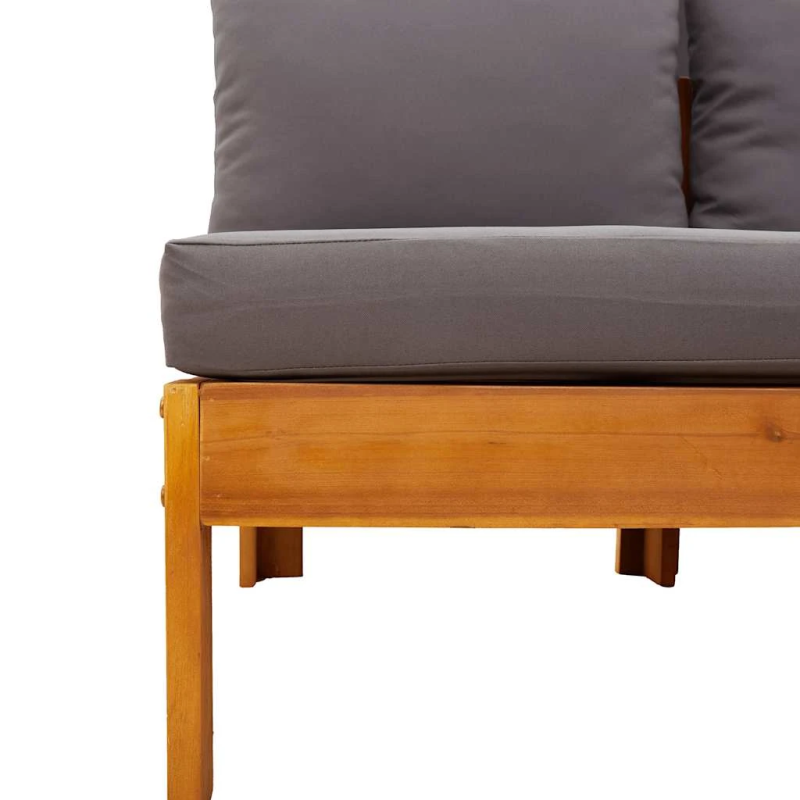 vidaXL divvietīgs dārza dīvāns ar 1 roku balstu, akācijas masīvkoks