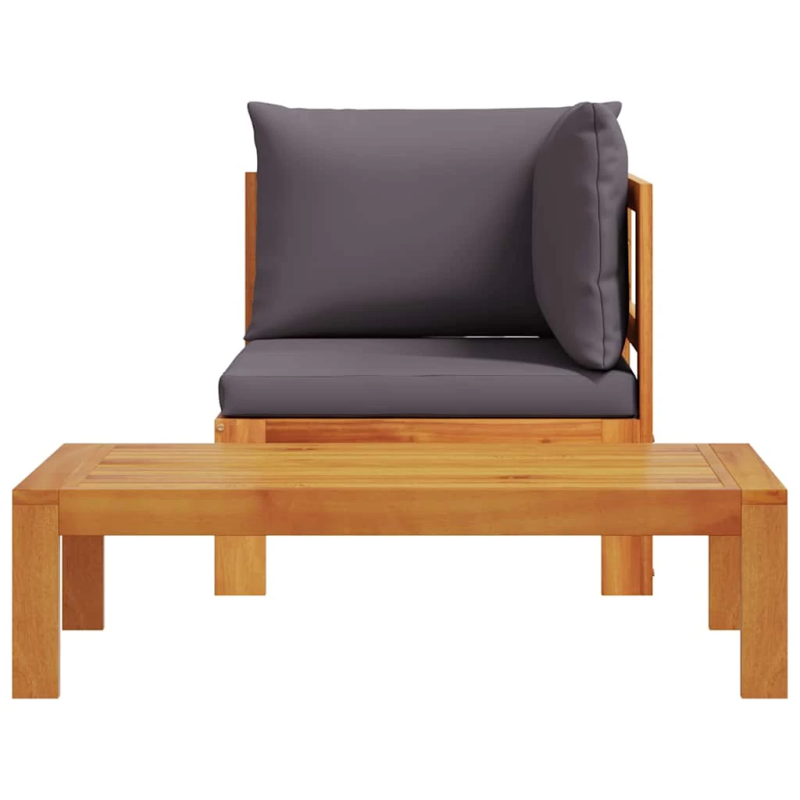 vidaXL 2-daļīgs dārza dīvāna komplekts ar spilveniem, akācijas koks