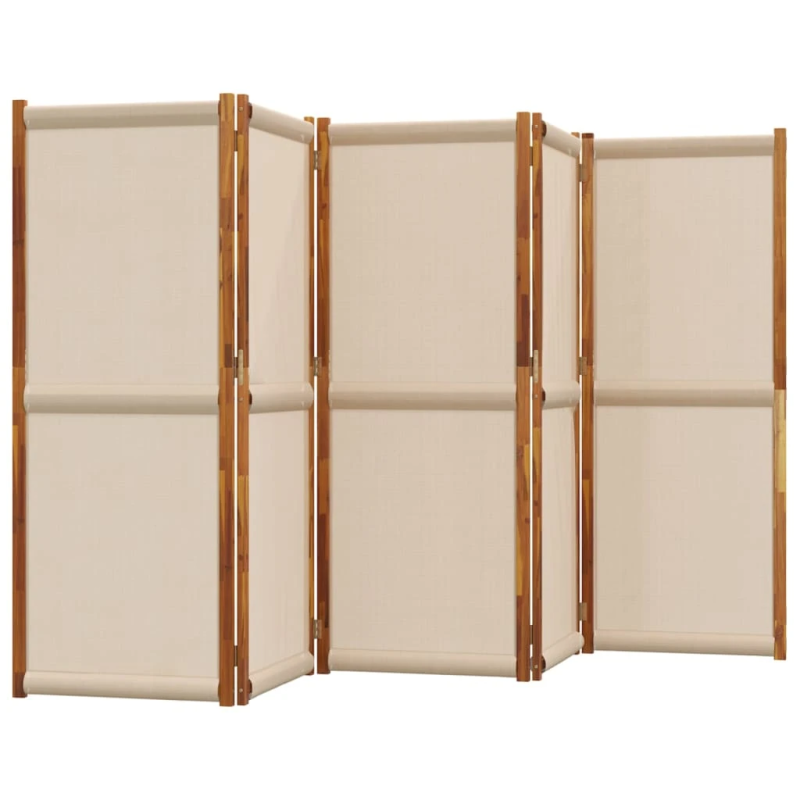 vidaXL 5-paneļu istabas aizslietnis, 350x180 cm, pelēkbrūns