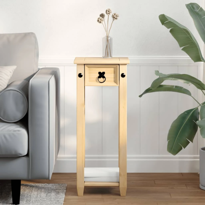 vidaXL augu galdiņš Corona, 30x30x73 cm, priedes masīvkoks