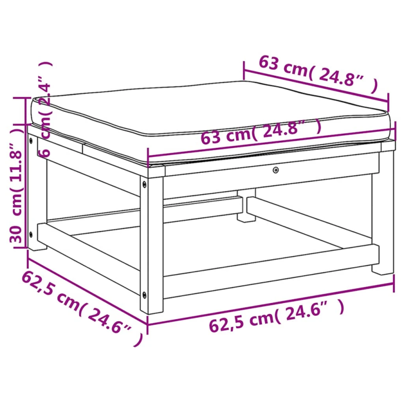 vidaXL dārza soliņš ar matračiem, akācijas masīvkoks