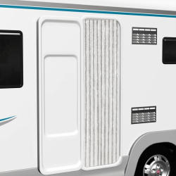 vidaXL kukaiņu aizkars, gaiši pelēks un balts, 56x185 cm, šenils