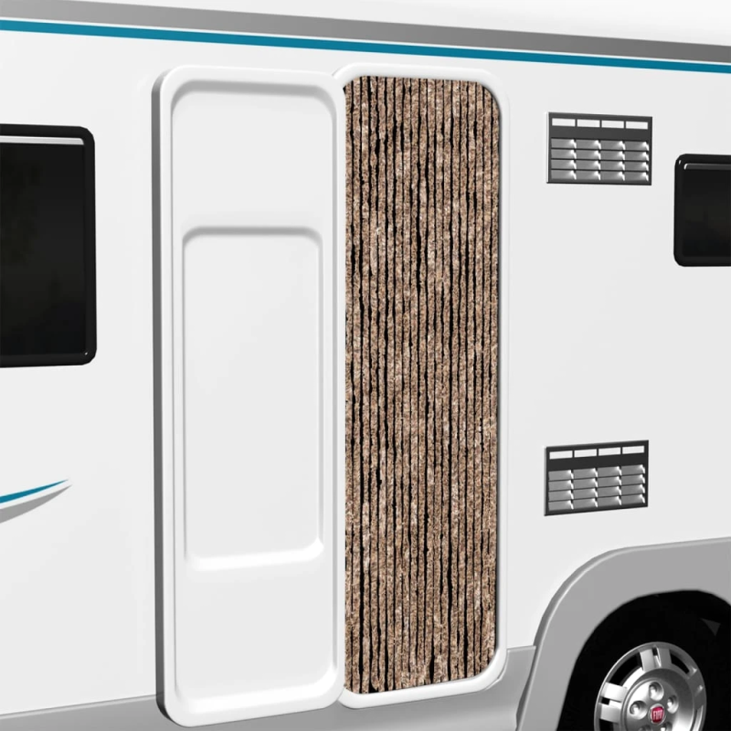 vidaXL kukaiņu aizkars, bēšs un tumši brūns, 56x185 cm, šenils