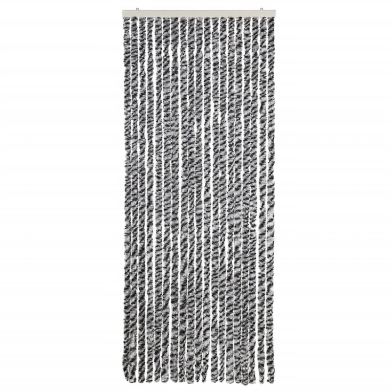 vidaXL kukaiņu aizkars, 56x200 cm, melns un balts šenils