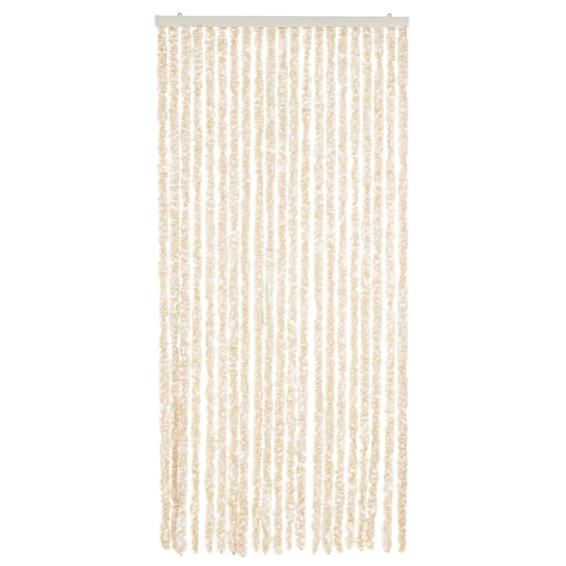 vidaXL kukaiņu aizkars, bēšs un balts, 90x220 cm, šenils